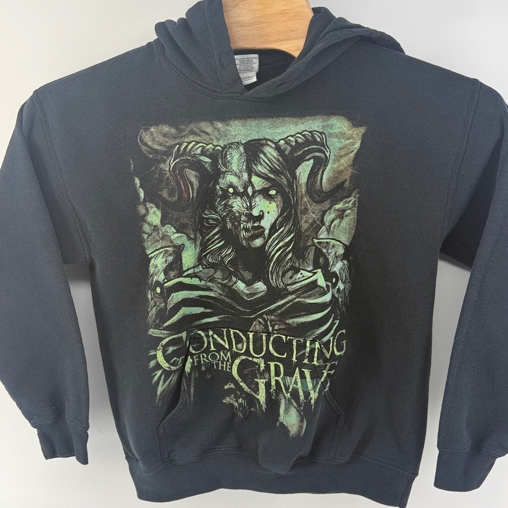 Conducting From The Grave Band Hoodie Mens Medium Black Metalcore Graphic